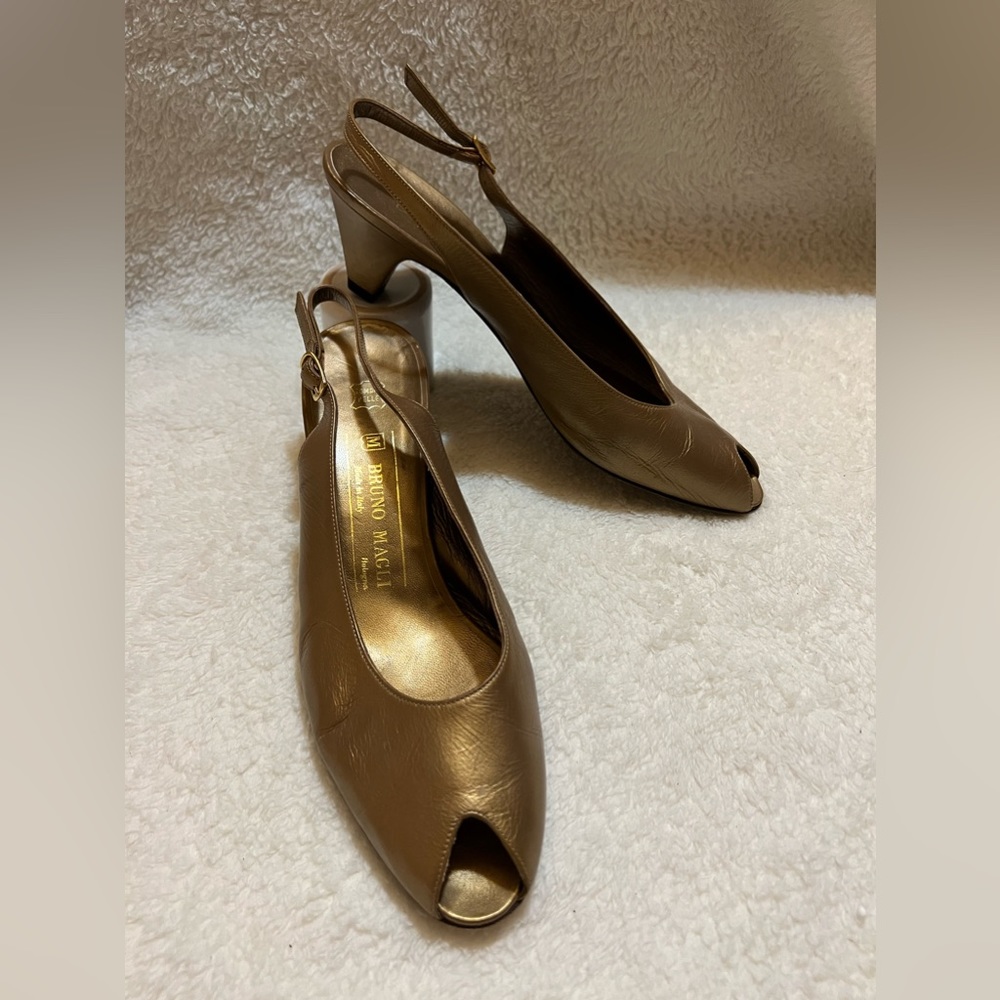 Bruno Magli | Gold Sling Back Heels
